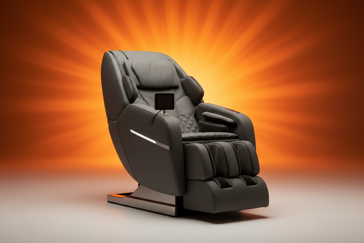 Massage chair with orange background 